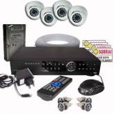 kit 4 cameras infrared instaladas ve no escuro com dvr